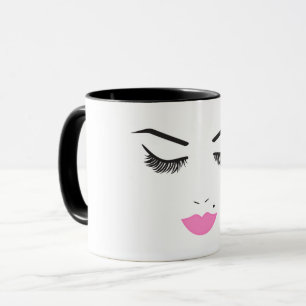 Mug Horloge de salon de maquillage de beauté visage ci