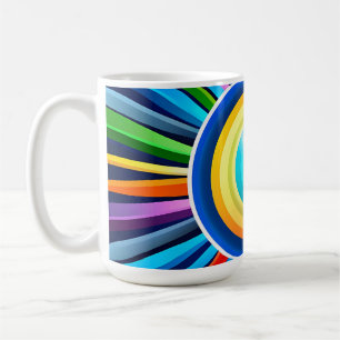 Mug Horloge murale moderne avec soleil radial arc-en-c