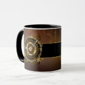 Mug Horloge Steampunk avec des engrenages anciens (Devant gauche)