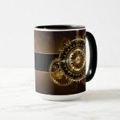 Mug Horloge Steampunk avec des engrenages anciens (Devant droit)