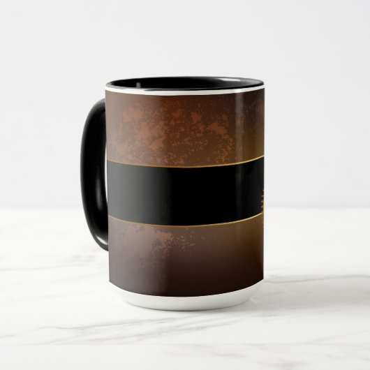 Mug Horloge Steampunk avec des engrenages anciens (Devant gauche)