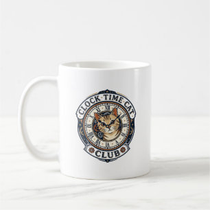 Mug Horloge Temps Chat Chat Graphique Tee Art - Horlog