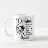 Mug Horoscope Zodiac Gemini Nom personnalisé (Gauche)