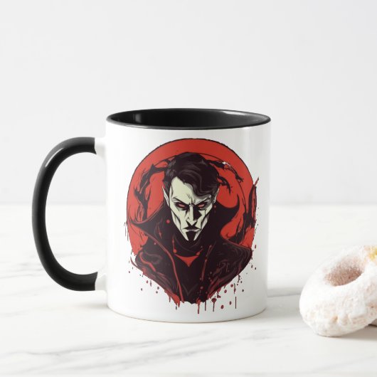 Mug Horreur à yeux rouges (Avec donut)