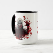 Mug Horreur murale sanglante - Halloween Éffrayant (Devant gauche)