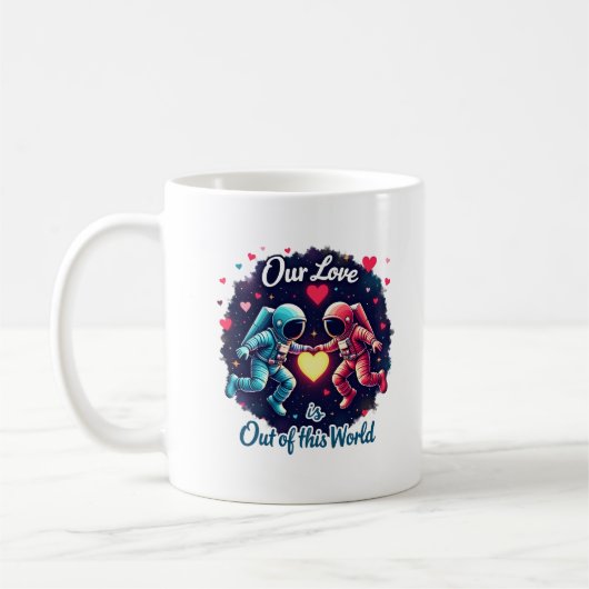 Mug Hors de ce monde l'astronaute aime l'art (Gauche)