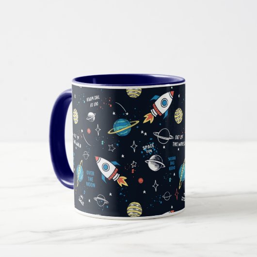 Mug Hors de ce Motif spatial mondial (Devant gauche)