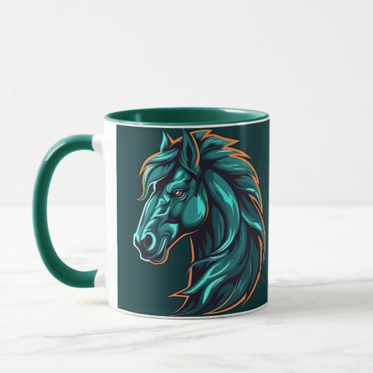 Mug Horse Design, Rustic Farm Animal Artwork Cup (Gauche)