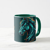 Mug Horse Design, Rustic Farm Animal Artwork Cup (Devant droit)