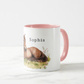 Mug Horse Flowers in Grass (Devant droit)