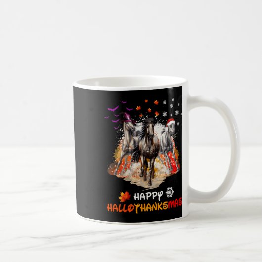 Mug Horse Halloween And Merry Christmas Happy Hallotha (Droite)