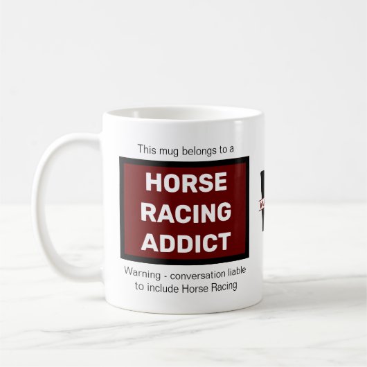 Mug Horse Racing Addict Ajouter Votre Nom Monogramme I (Gauche)