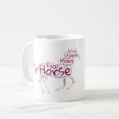 Mug Horse Word Cloud Design unique en Maroon (Devant gauche)