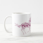Mug Horse Word Cloud Design unique en Maroon (Gauche)