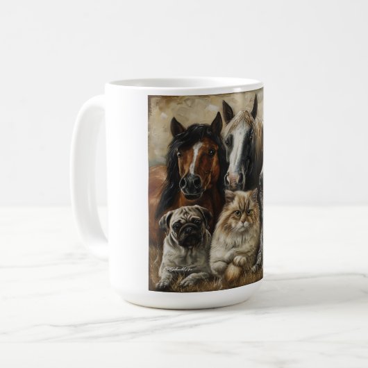 Mug Horses, Cats and Dogs  (Devant gauche)