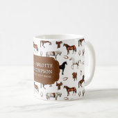 Mug Horses Horseshoe Horse Saddles Custom Name (Devant droit)