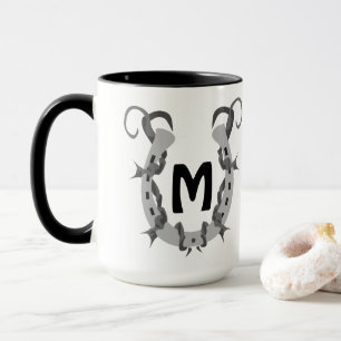 Mug Horseshoe enveloppé dans un monogramme à fil Barbé