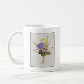 Mug Hortensia bleu avec la salicaire jaune (Gauche)
