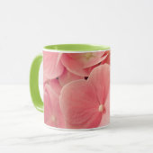 Mug Hortensia Hydrangea fleurs rose pastel floral (Devant gauche)