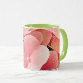 Mug Hortensia Hydrangea fleurs rose pastel floral (Devant droit)