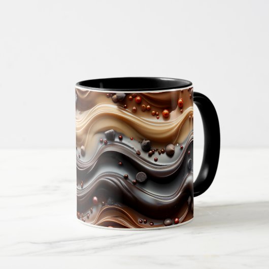 Mug Hot Cocoa Chocoholic Funny Humor Modern Brown (Devant droit)