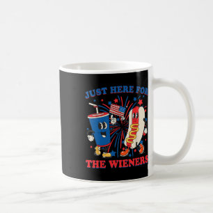 Mug Hot Dog Je suis juste ici pour les Wieners 4 juill