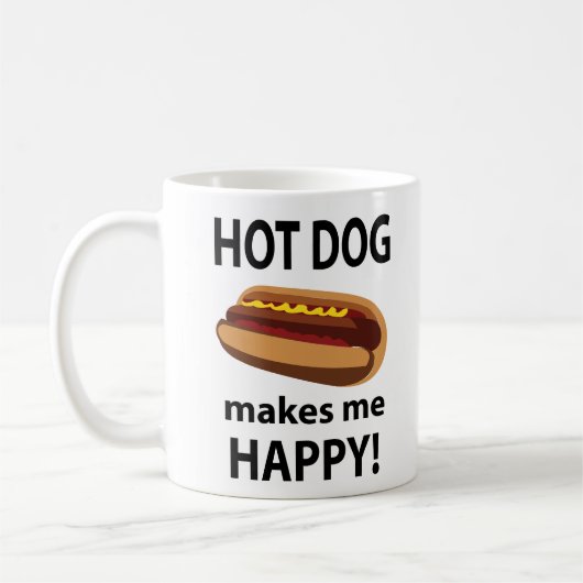 Mug Hot Dog Me Rend Heureux Hot Dog (Gauche)