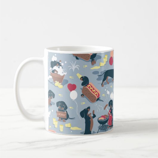 Mug Hot dogs et limonade chien de dachshund été (Gauche)