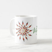 Mug Hot Peppers Mandala Nom personnalisé (Devant gauche)