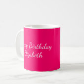 Mug Hot Pink Joyeux Anniversaire 50 & Fabulous Personn (Devant gauche)