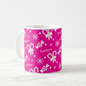 Mug Hot Pink Peppermenthe Sucre de canne Snowflakes Aj (Devant gauche)