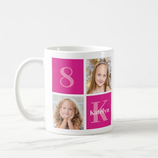 Mug Hot Rose Girl Photo Collage personnalisé Cadeau d' (Gauche)