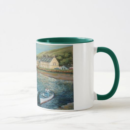Mug Hôtel de baie, Cushendun - peinture à l'huile par (Droite)