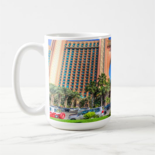 Mug Hôtel Dubaï de paume de l'Atlantide (Gauche)