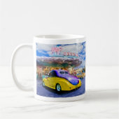 Mug hotrod pourpre-jaune au drive-in (Gauche)