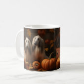 Mug hound afghan Chiot Automne Citrouille de plaisir (Devant gauche)