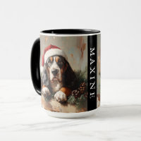 Hound Basset personnalisées dans un chapeau de Pèr