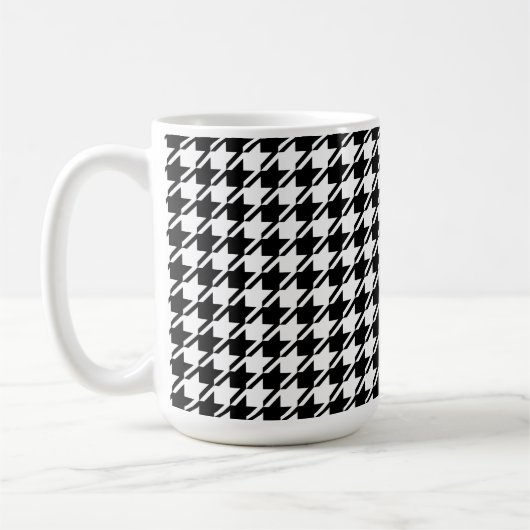 Mug Houndstooth BW Rpt Motif (Gauche)