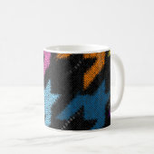Mug Houndstooth : imitation de toile brute. (Devant droit)