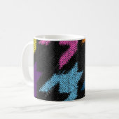 Mug Houndstooth : imitation de toile brute. (Devant gauche)