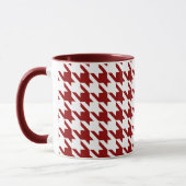Mug Houndstooth Pied de Poule Check blanc rouge foncé (Gauche)