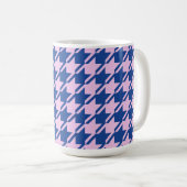 Mug Houndstooth rose+Blue Big Motif (Devant droit)
