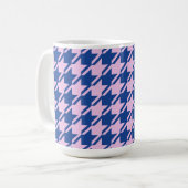 Mug Houndstooth rose+Blue Big Motif (Devant gauche)