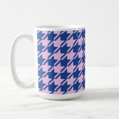Mug Houndstooth rose+Blue Big Motif (Gauche)