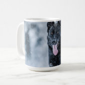 Mug Housse de couette Black German Shepherd dans la ne (Devant gauche)