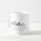 Mug Houston, Texas| Ligne Skyline Stylisée Ville (Devant gauche)