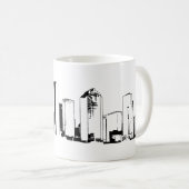 Mug Houston, Texas Skyline, Black - Line Art (Devant droit)