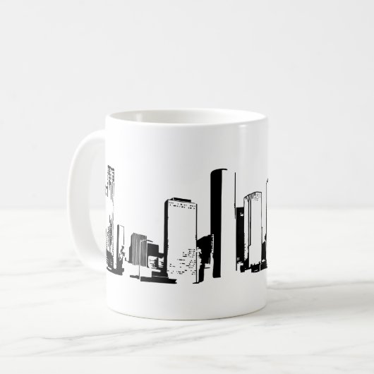 Mug Houston, Texas Skyline, Black - Line Art (Devant gauche)