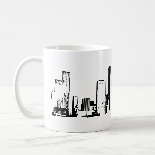 Mug Houston, Texas Skyline, Black - Line Art (Gauche)