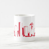 Mug Houston, Texas Skyline, Rouge - Line Art (Centre)